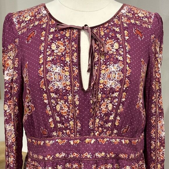 FREE PEOPLE Women’s Bridgette Mini Dress in Berry Combo in the Size Large - Picture 15 of 16